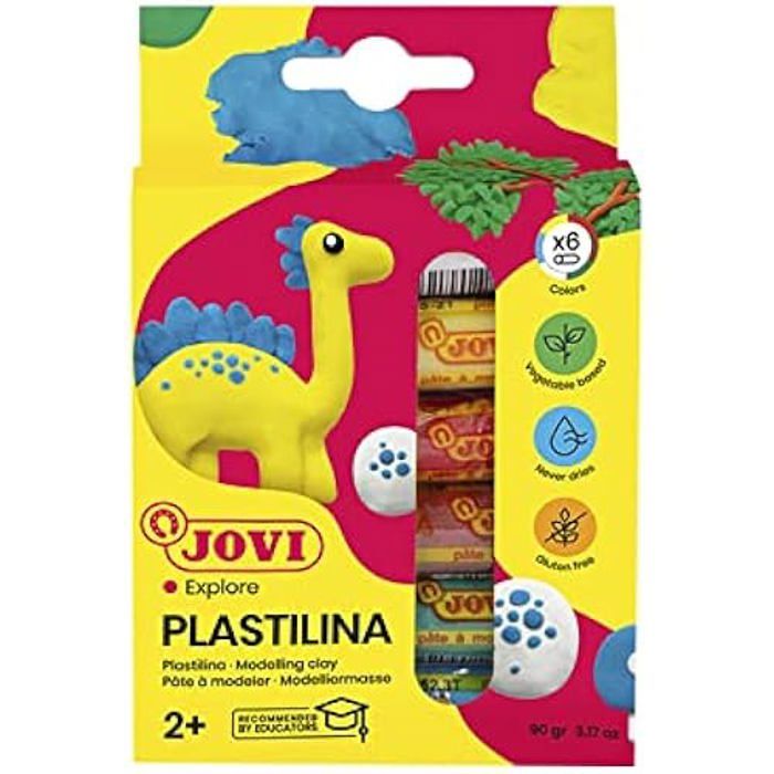 Pâte à modeler - Jovi - Végétale - Sans gluten - Multicolore - 6 x 15g
