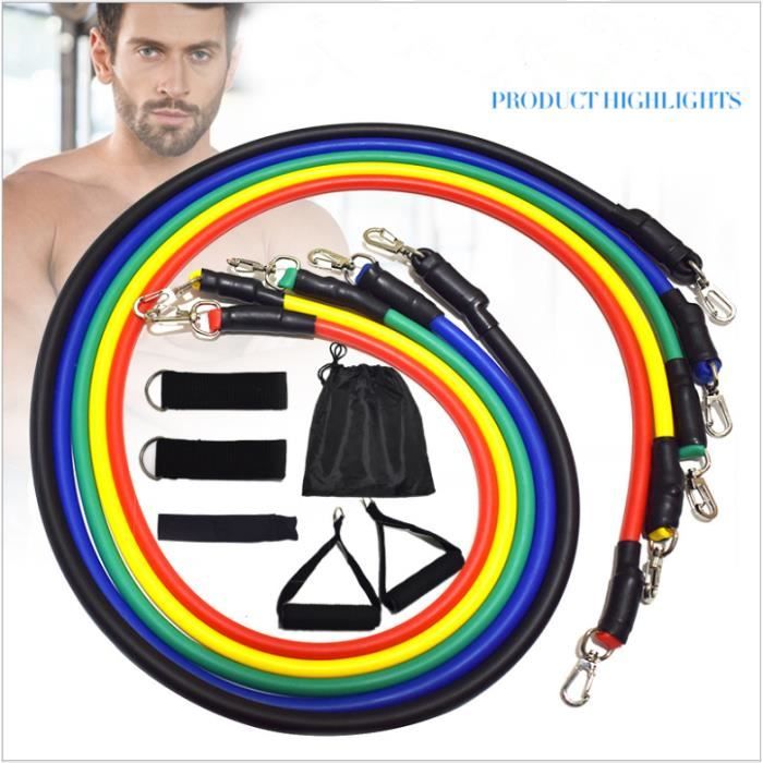 Bande de résistance - Non spécifié - 11pcs - 5 niveaux de résistance - Couleurs variées - Fitness