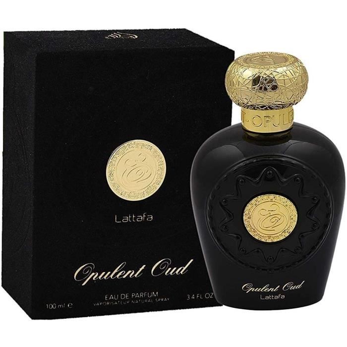 Parfum Halal Attar Eau de parfum, Parfum en spray OPULENT OUD LATTAFA, boisé, fumé, doux, épicé, oriental,Musc, 100 ml