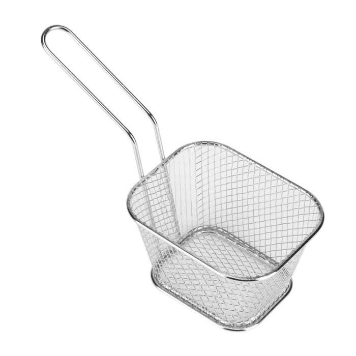 Outil de cuisson Petit panier en métal doré pour servir des frites-XIA