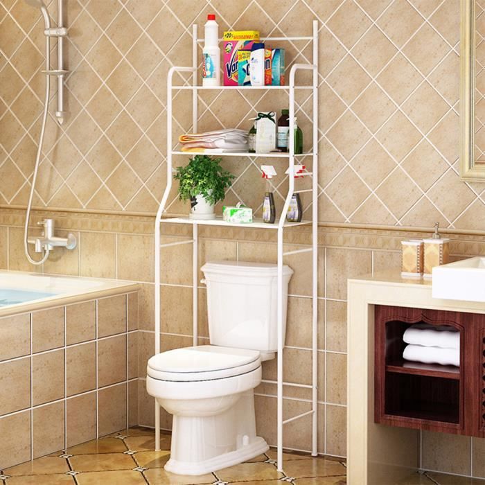 Etagère de salle de bain au-dessus des toilettes wc meuble de rangement
