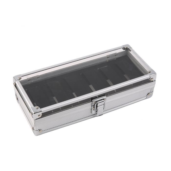 ZG666500 6 Grille Machines à sous Montres de bijoux d'affichage Boîte de rangement boîtier en aluminium Coffret