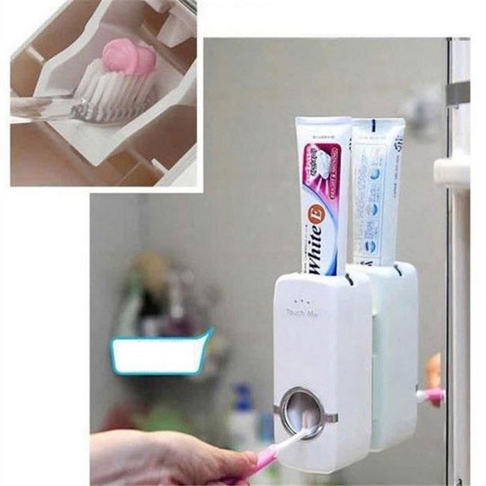 Distributeur de dentifrice - Automatique - Blanc - Plastique - 15.7x5.8x6.3cm - Mixte