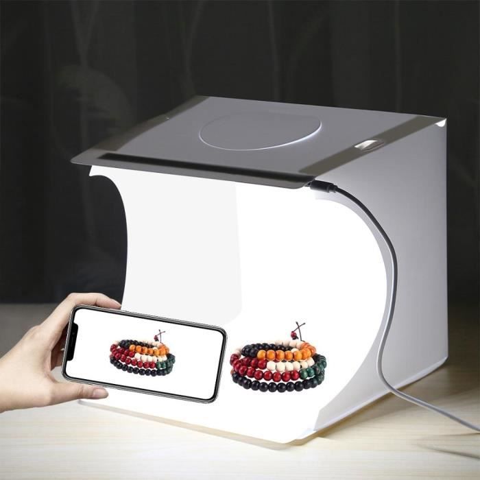 PULUZ – mini boîte à lumière Portable pliable de 20cm, 550LM, tente de Studio, Kit de photographie avec fond de 6 [5F97BD8]