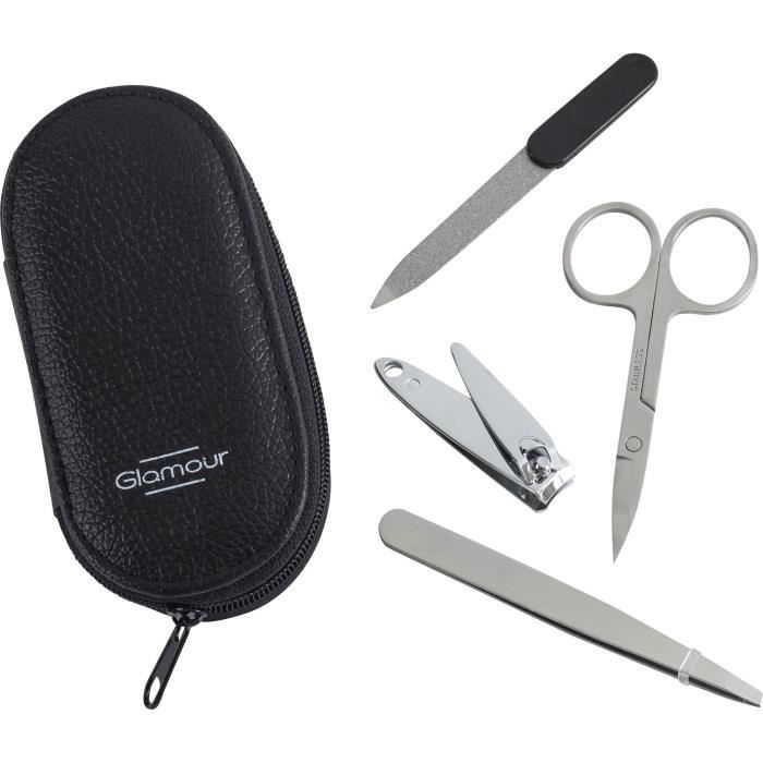 Trousse beauté manucure - GLAMOUR INSTITUT - GI200 - Coupe-ongles, lime saphir, ciseaux et pince à épiler