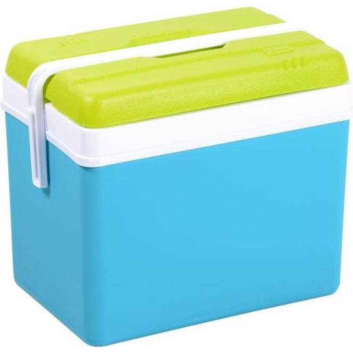 EDA PLASTIQUE Glacière Promotion - Conservation au frais 10H - Bleu turquoise et vert anis - 35 L