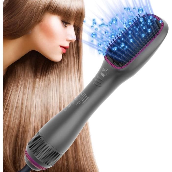 3 en 1 Brosse lissante chauffante à air chaud,Brosse Soufflante et Ionique Sèche-Cheveux 1200 W Chauffage Rapide,3 Températur[~47]