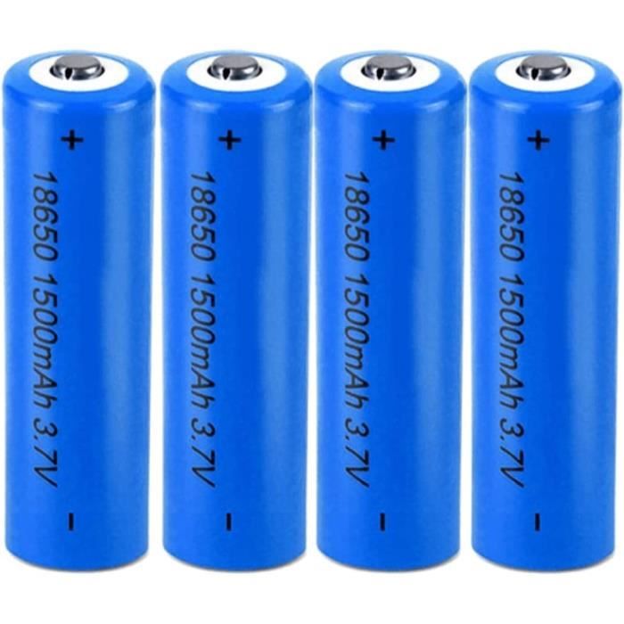 Piles Rechargeables 18650 – Batteries Li-Ion 3.7V Pleine Capacité pour Éclairage - 1500mAh 