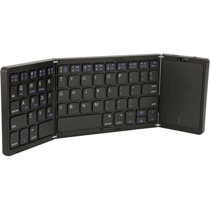 Clavier BT Pliable, Clavier sans Fil Multi-appareils BT 5.0, Clavier de Bureau Portable ABS 64 Touches avec pavé Tactile, pou[O1975]