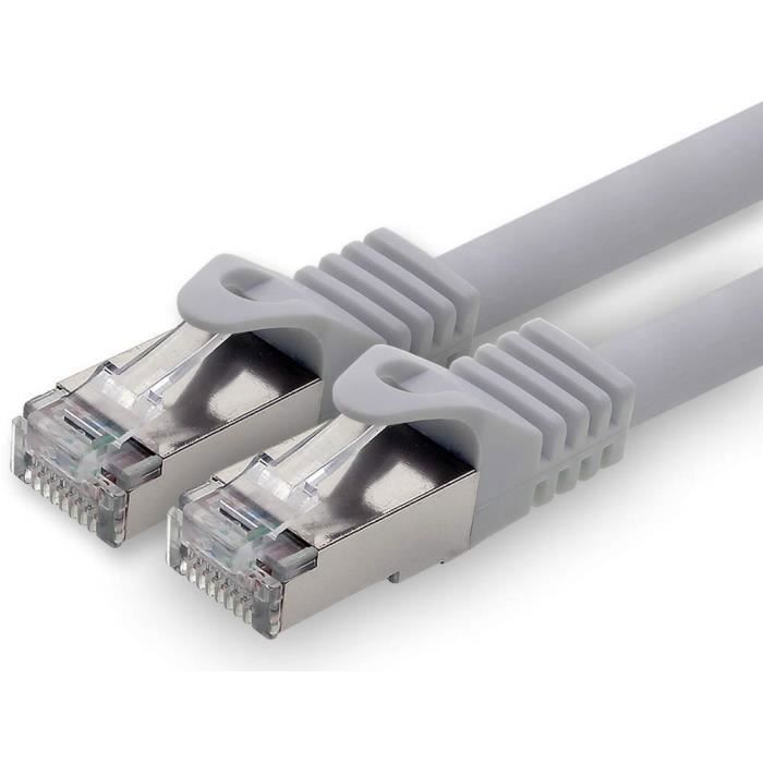 10m - Gris - 1 pièce - Cat.7 Câble Ethernet - Cat 7 Câble Réseau RJ45 10000 Mo-s câble de Patch LAN Câble S-FTP PIMF 500 MHz s[181]