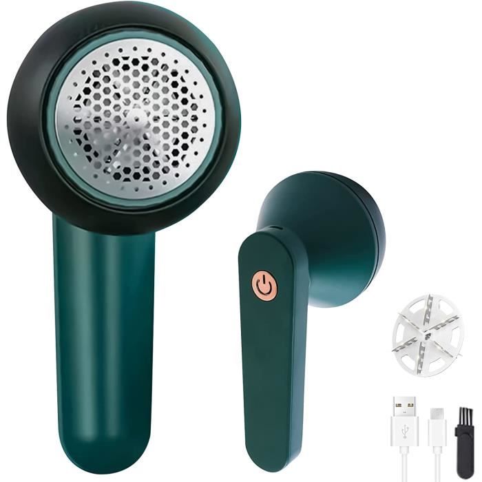 Rasoir Anti Bouloche Electrique, Rasoir Anti Peluche Vetement, Chargement par USB, Dual Protection, Lame à 6 Branches avec [66]