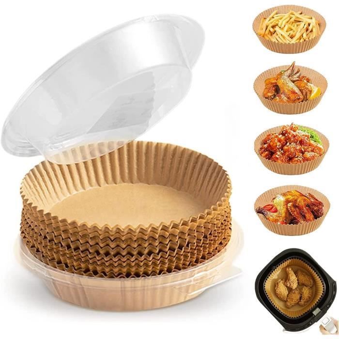 Papier Cuisson Papier Sulfurisé pour Friteuse à Air Chaud 20cm Lot de 50 Jetable Étanche Résistant à l'huile Non Poreux A358