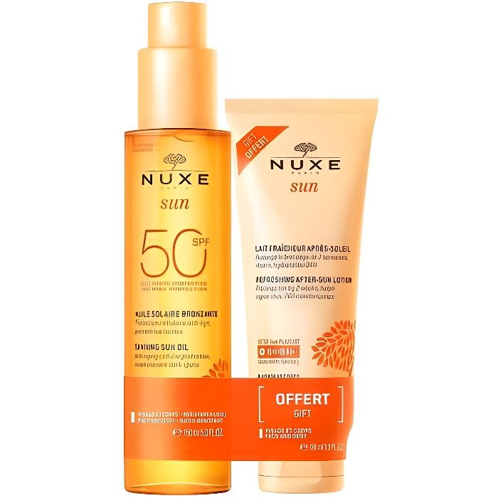 Nuxe Solaires Huile SPF50 150Ml et Après Soleil 100Ml Offert TU Blanc