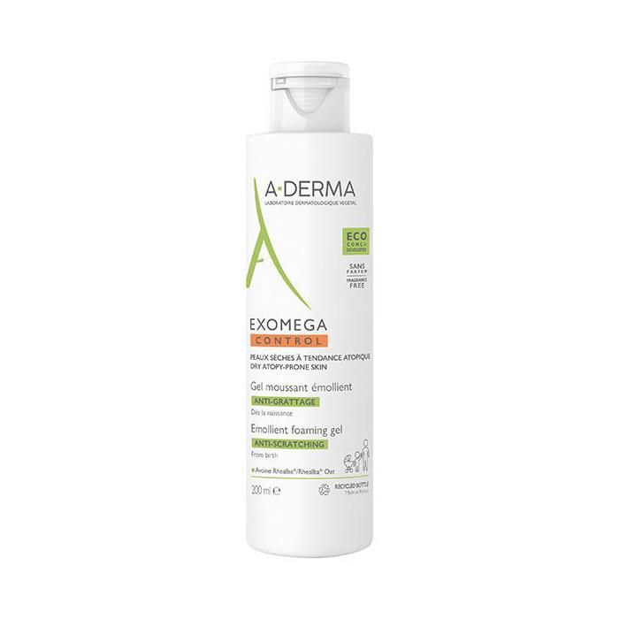 A-Derma Exomega Control Gel Moussant Émollient Anti-Grattage 200ml