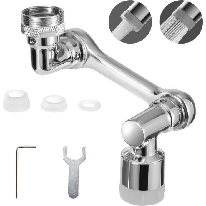 Aérateur de Robinet Rotatif 1080° - W171 - Cuisine - 2 Modes de Débit - Filetage 20-22-24mm