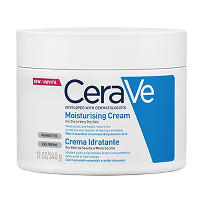 Cerave+Crème hydratante pour peaux sèches et très sèches 340 ml de crème