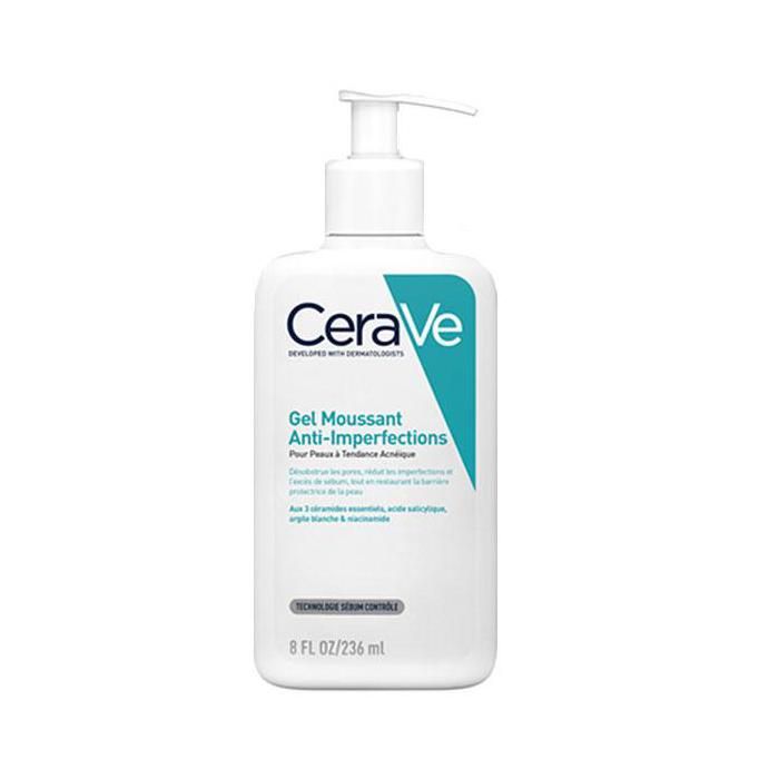 Gel Moussant Anti-Imperfections CeraVe - 236ml - Peaux à Tendance Acnéique - Acide Salicylique - Argile Blanche