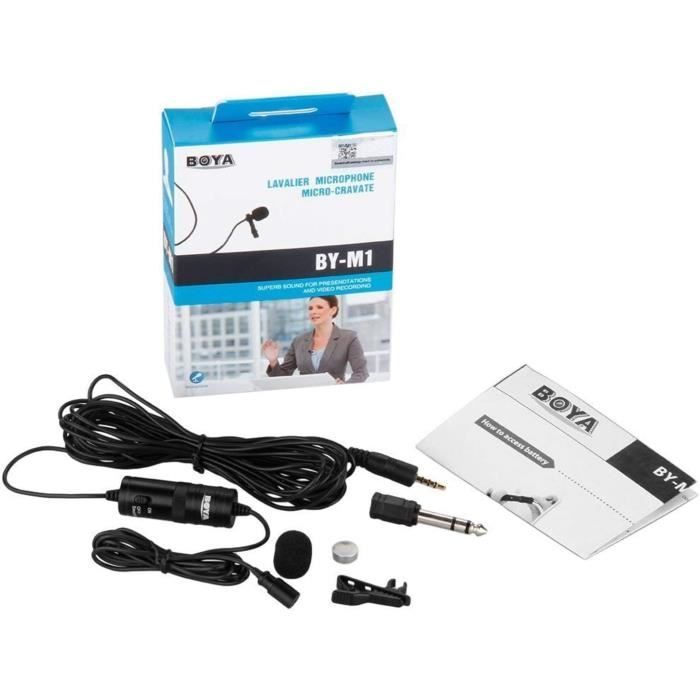 Boya m1– Micro Cravate pour Smartphones et appareils Photo de Canon-Nikon, 3.5mm Audio Jack Microphone à Condensateur