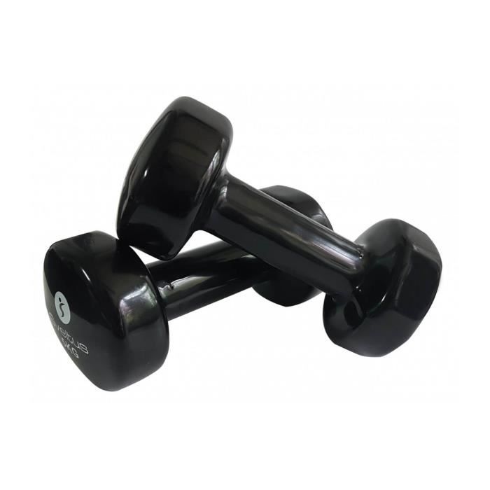 Haltères en métal enrobé vinyle SVELTUS - 5 kg x2 - Fitness - Toucher lisse et finition brillante