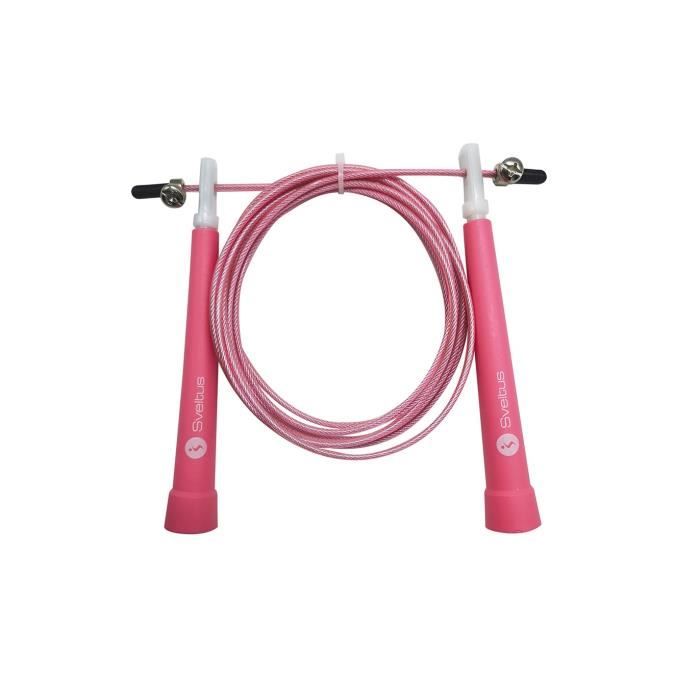 Corde à sauter - SVELTUS - Speed rose - Adulte - Fitness - Câble acier gainé - Manche ergonomique