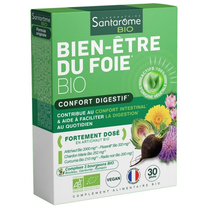 Santarome Bio Bien Être du Foie Confort Digestif 30 gélules
