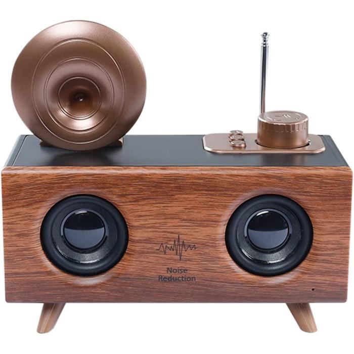 Enceinte Bluetooth portable 3D Surround Radio Bluetooth Enceinte Américaine Rétro Sans Fil Téléphone Portable Enceinte Bluetoo[1228]