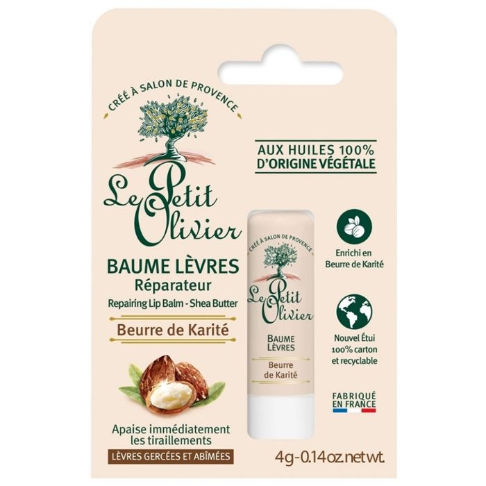Le Petit Olivier Baume Lèvres Réparateur Beurre de Karité Sans Paraben 4g