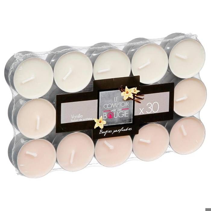 CHALEUR Bougies chauffe-plat parfumées x30 vanille