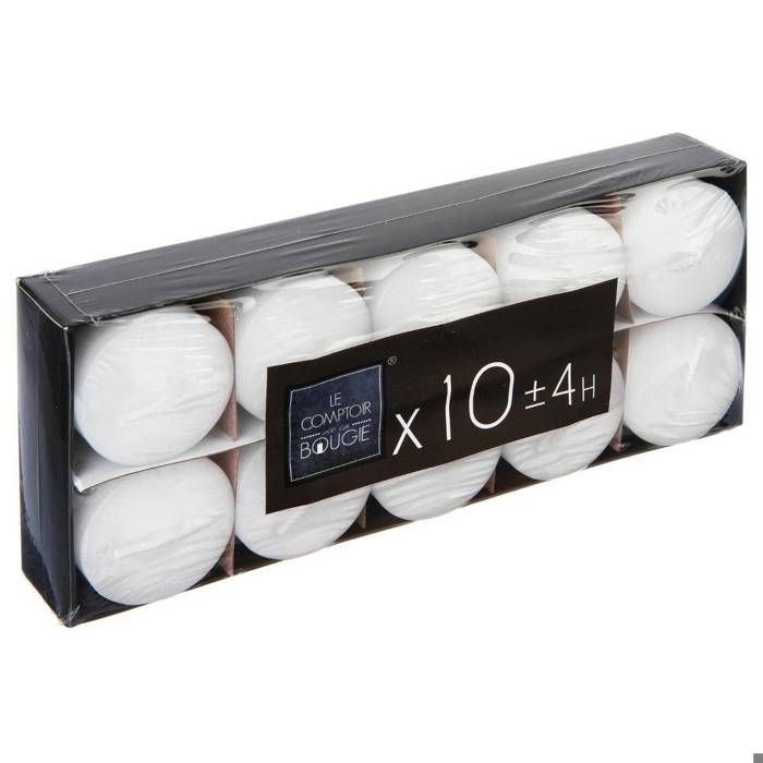 VOTIVES Bougies votives x10 blanc