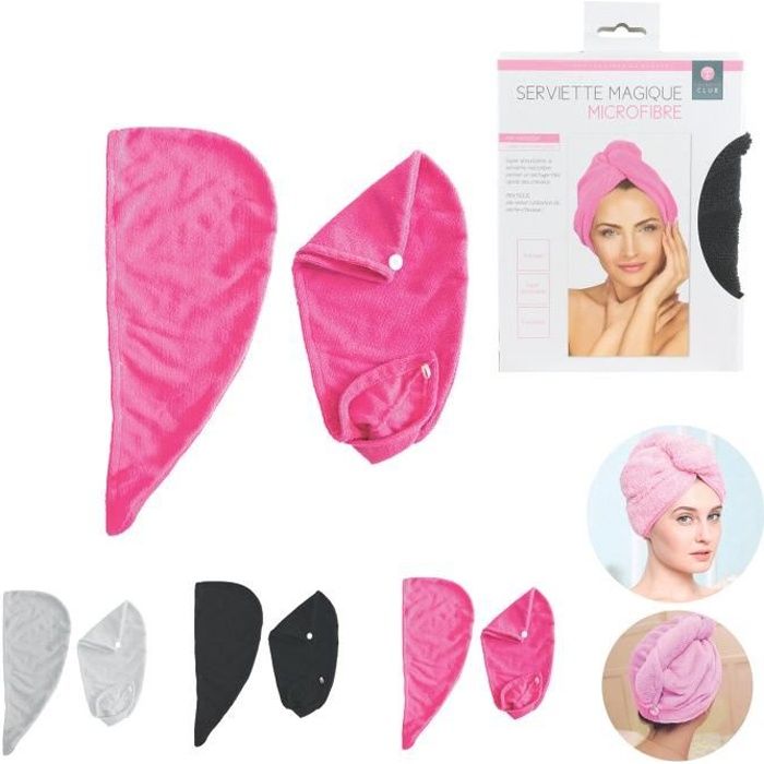Serviette - Magique - Microfibre - Super absorbante - Taille unique - Couleur aléatoire