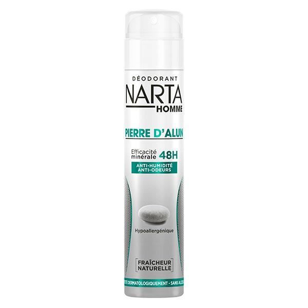 Narta Homme Pierre d'Alun Déodorant 48h Anti-Humidité Anti-Odeurs Spray 200ml