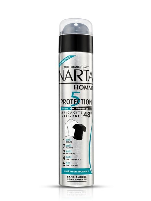 Narta Homme Protection 5 Déodorant Spray Anti-Transpirant 5-en-1 48h 200ml