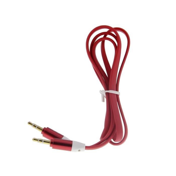 Cable audio jack plat - rouge