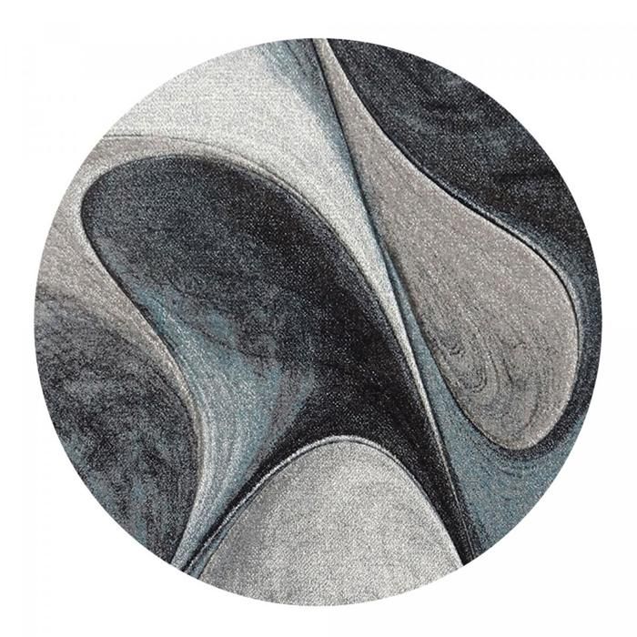 Tapis moderne - 200x200 rond cm - MADILA Bleu - Polypropylène - UN AMOUR DE TAPIS