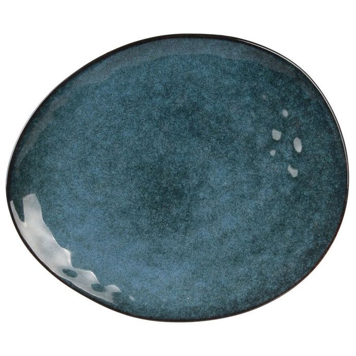 ASSIETTE GALET 27.5X23CM AU GRES DU TEMPS BLEU