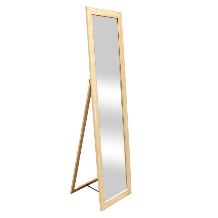 Miroir sur Pied en Bois 39 x 150 cm – Cadre jaune doré