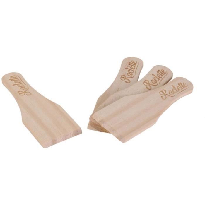 Set de 4 spatules à raclettes en bois Beige