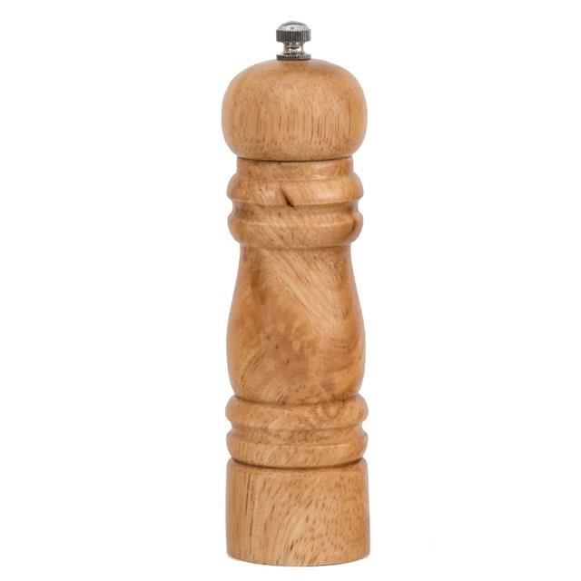 Moulin à poivre ou sel manuel - Cook Concept - Grand modèle - Bois d'hévéa - Broyeur réglable - D5 x H16,5 cm