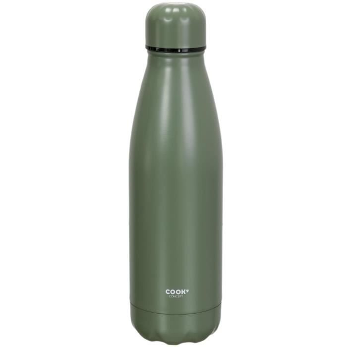 Cook Concept KA4639 Bouteille isotherme de transport Inox 50cl Vert kiwi Acier inoxydable Double paroi Maintien chaud/froid D7 x H25