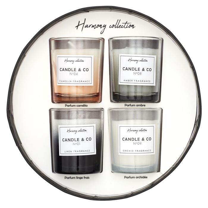 Coffret de 4 bougies parfumées Harmony 5.9 cm