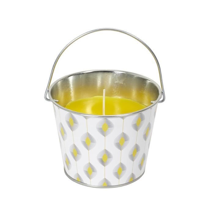 BOUGIE CITRONNELLE SEAU MÉTAL DÉCORÉ Multicolore