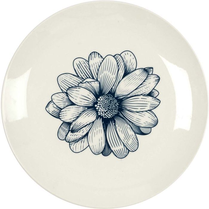 Assiette en porcelaine Cottage 20 cm blanc et bleu Blanc Et Bleu