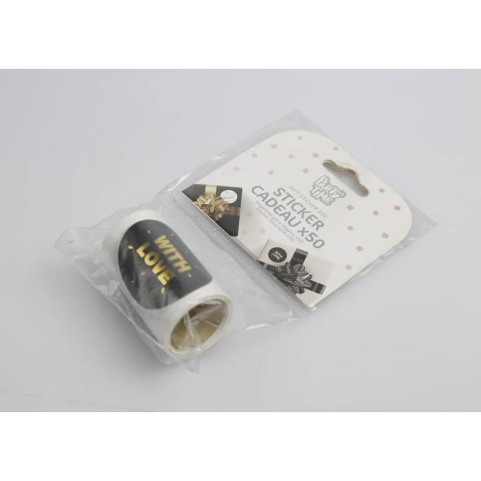 50 STICKERS CADEAU OFFERT AVEC AMOUR  Noir