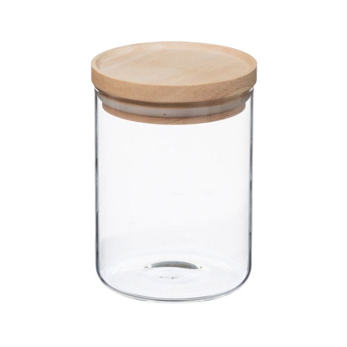 Bocal de Rangement Atmosphera – Verre de Qualité & Couvercle en Bois – Conservation Hermétique