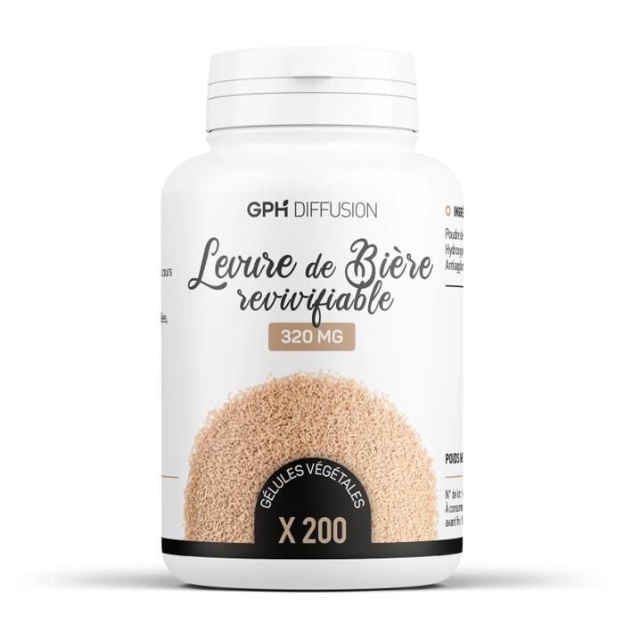 Levure de Bière 200 gélules végétales 320 mg