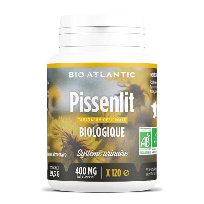 Pisenlit bio :  comprimés naturels  du pissenlit pour améliorer votre bien-être. Boite 120 comprimés de 400 mg de pissenlit bio.