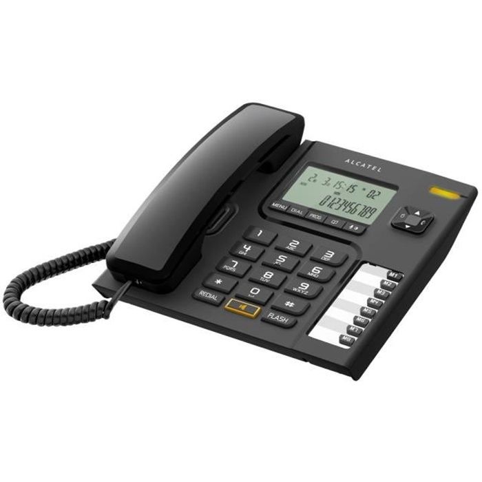 Alcatel T76 Téléphone filaire avec ID d'appelant noir