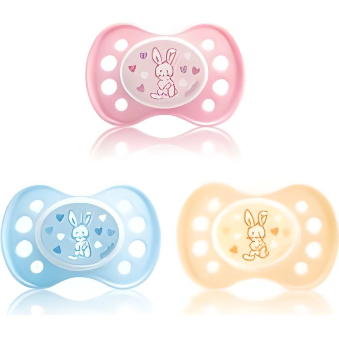 Sucette Physiologique Dodie +0m Chien - Silicone - Bleu - Mixte