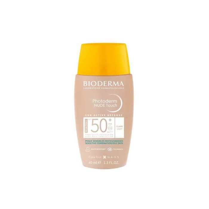 Bioderma Photoderm Nude Touch Teinté Clair SPF50 40Ml TU Blanc