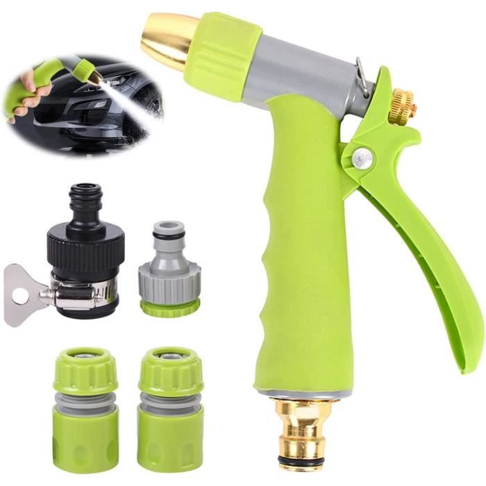 Pistolet d'arrosage métal Pistolet Arrosoir, Lance Haute Pression, Pulvérisateur de Pistolet à Eau Haute Pression, Lance Haut[~131]